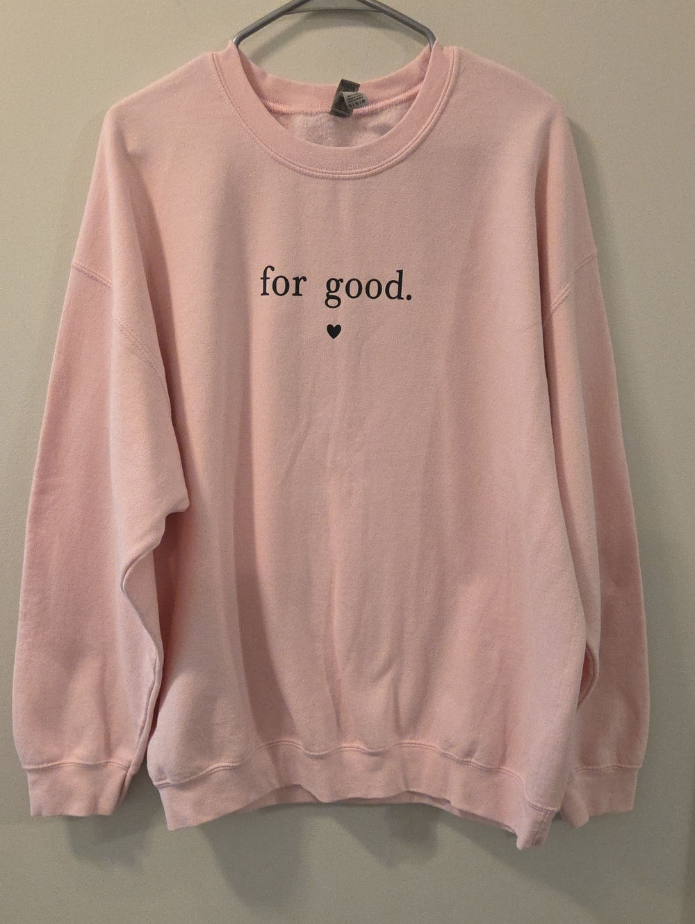 Gildan Pink "for good." Crewneck Sweatshirt